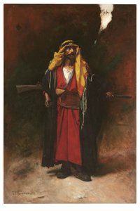 Bir Arap Muhafız (tuval üzerine yağlı boya) by Leon Joseph Florentin Bonnat