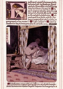 Leon Lebegue (1863-1944) tarafından Honore de Balzac'ın “La Mye du Roy” adlı romanının illüstrasyonu