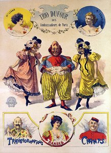 Trio DuFour posteri (renkli taş) by Leon Louis Oury