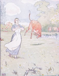 İşte anne diye bağırdı, kırmızı ineğin içinde by Leonard Leslie Brooke