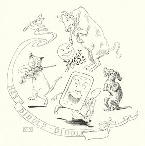Hey! diddle, diddle, kedi ve keman (gravür) by Leonard Leslie Brooke
