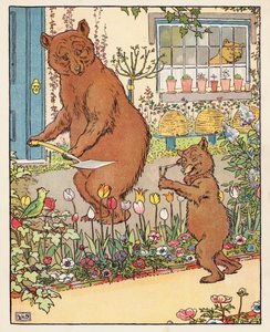 Üç Ayı (renkli taş baskı) by Leonard Leslie Brooke