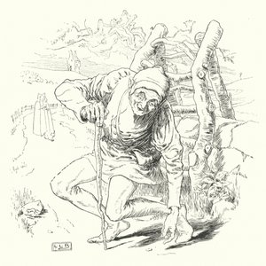 Eğri bir adam vardı ve çarpık bir yol kat etti (gravür)