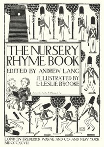 Andrew Lang tarafından düzenlenen The Nursery Rhyme Book için başlık sayfası çizimi (gravür) by Leonard Leslie Brooke