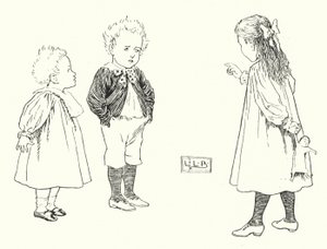 Küçük çocuklar neyden yapılır, yapılır; küçük çocuklar neyden yapılmıştır (gravür) by Leonard Leslie Brooke