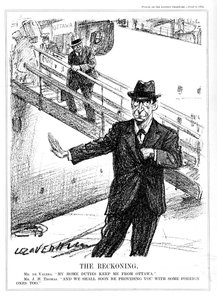 Eamon De Valera, Ottawa Konferansına katılma fırsatını reddediyor, 1932 by Leonard Raven Hill