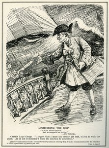 Devlet dairelerine Lloyd George tarafından harcamalarda yüzde yirmi kesinti yapma talimatı verildi, 1921 by Leonard Raven Hill