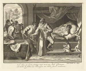 Maymun hasta yatağında Dünyada Maymun oyunu (dizi başlığı) 't Aapenspel in de Werelt (dizi başlığı) by Leonard Schenk (possibly)