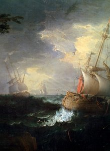 Fırtınalı deniz, c1700-1750. Detay.
