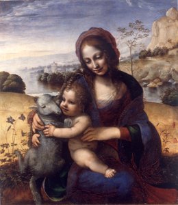 Kuzulu Madonna ve Çocuk by Leonardo da (manner of) Vinci