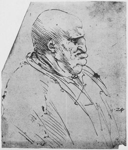 Sağdaki Bir Adamın Grotesk Profili, c1480 1945 by Leonardo da Vinci
