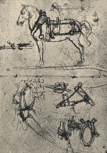 Harnessed Cart-At ve Harness Çalışmaları, c1480 1945 by Leonardo da Vinci