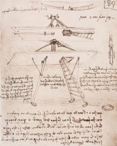 Uçan bir makinenin kalkış ve iniş cihazı by Leonardo da Vinci