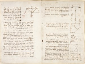 Arundel 263, f.10v, f.5 Mekanik üzerine notlar ve diyagram by Leonardo da Vinci
