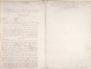 Arundel 263, f.166v, f.163 Kuşların uçuşuyla ilgili notlar ve diyagramlar, 