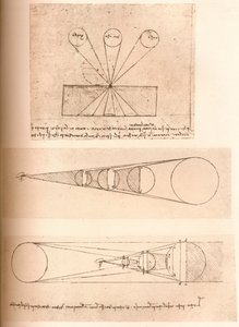 Doğrusal perspektif, ışık ve gölge teorilerini gösteren diyagramlar, c1472-c1519 1883 by Leonardo da Vinci