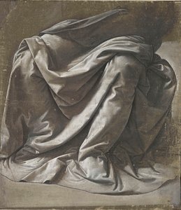 Oturan Figür İçin Perdelik, yaklaşık 1478. by Leonardo da Vinci