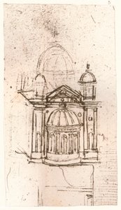 Kilise mimarisinin çizimi, c1472-c1519 1883 by Leonardo da Vinci