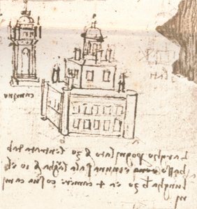 Kaleler ve villalar için proje çizimi, c1472-c1519 1883 by Leonardo da Vinci