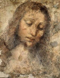 İsa Mesih'in Yüzü, Leonardo okulu tarafından, Leonardo da Vinci'nin (1452-1519) Son Akşam Yemeği'nin kopyası by Leonardo da Vinci