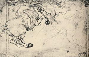Bir Süvari ve Griffin Arasındaki Dövüş, c1480 1945 by Leonardo da Vinci