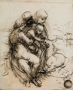 Madonna and Child ve Saint Ann için ilk fikir; Leonardo da Vinci