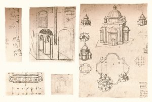 Beş mimari çizim, c1472-c1519 1883 by Leonardo da Vinci