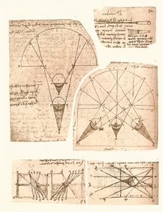 Işık ve gölge teorisini gösteren beş diyagram, c1472-c1519 1883 by Leonardo da Vinci