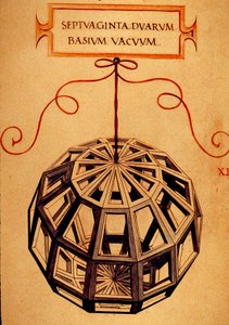 Geometri: “” Bir Çokyüzlü”” Leonardo da Vinci (1452-1519) tarafından çizilen matematikçi Fra Luca Pacioli dit Luca di Borgo (1445-1517) tarafından “” De divina orantılı”” (İlahi oranlar üzerine) el yazmasından alınan sayfa. 1509. by Leonardo da Vinci