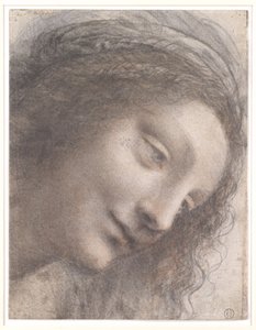 Bakire Başkanı, 1508-1512 (kart üzerinde bazı beyaz tebeşir izleri olan siyah tebeşir, kömür ve kırmızı tebeşir) by Leonardo da Vinci