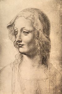 Leonardo da Vinci tarafından çizilen genç bir kadının başı, Çizimler ve Baskılar Kabinesi, Uffizi, Floransa by Leonardo da Vinci