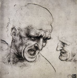 Leonardo da Vinci (Leonardo da Vinci) (1452 - 1519): Anghiari Savaşı için Çalışma (Hayal edin) by Leonardo da Vinci