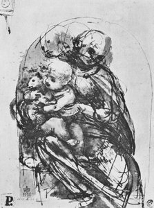Madonna ve Kedili Çocuk, 1478-1481 1945 by Leonardo da Vinci