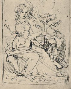 Tek Boynuzlu Kız, c1478-1480 1945 by Leonardo da Vinci