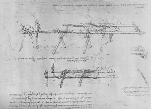 Trestle Köprüsü İnşa Yöntemi, c1480 1945 by Leonardo da Vinci