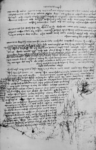 Manzara Eskizleri ile Metin Sayfası, c1480 1945 by Leonardo da Vinci