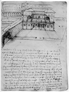 İdeal bir şehir planı, 1488-1490 1954. by Leonardo da Vinci