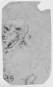 Soldaki Kel Adamın Profili, c1480 1945 by Leonardo da Vinci