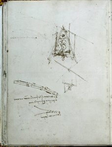 Bilim ve teknoloji: uçan makineler üzerine el yazması, helikopter atası. Leonardo da Vinci