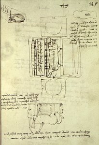 Yukarıdan ve yandan görülen Sforza Atı için Döküm Çukurunun taslağı, fol. Codex Madrid I
