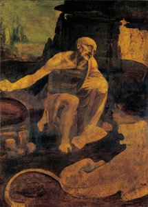 St. Jerome, c.1480-82 (ceviz üzerine yağ ve tempera) by Leonardo da Vinci