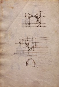 Codex Trivulzianus'tan katedral feneri çalışmaları by Leonardo da Vinci