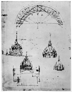 Milano katedralinin merkezi kubbesi için çalışmalar, 15. yüzyılın sonlarında 1954. by Leonardo da Vinci