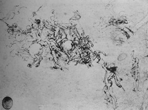 Atlı Dövüşme ve Piyade Çalışmaları, c1480 1945 by Leonardo da Vinci