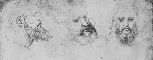 Üç Açıdan Cesare Borgia Başkanının Çalışmaları, c1480 1945 by Leonardo da Vinci