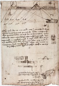 Leonard de Vinci (Leonardo da Vinci) (1452 - 1519) tarafından deniz taraması için çalışma. Kalem ve mürekkeple çizim. by Leonardo da Vinci