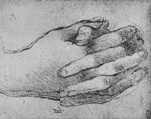 Sıkışmış Eller Çalışması, c1480 1945 by Leonardo da Vinci