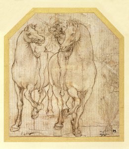 Atlar ve Biniciler Çalışması, c.1480 (kağıt üzerinde metal nokta) by Leonardo da Vinci