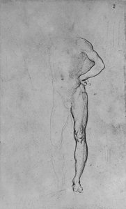 Sol Eli Kalçasında Çıplak Bir Adamın İncelenmesi, c1480 1945 by Leonardo da Vinci