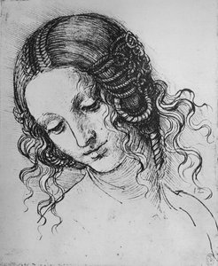 Bir Kadın Kafasının İncelenmesi, c1480 1945 by Leonardo da Vinci